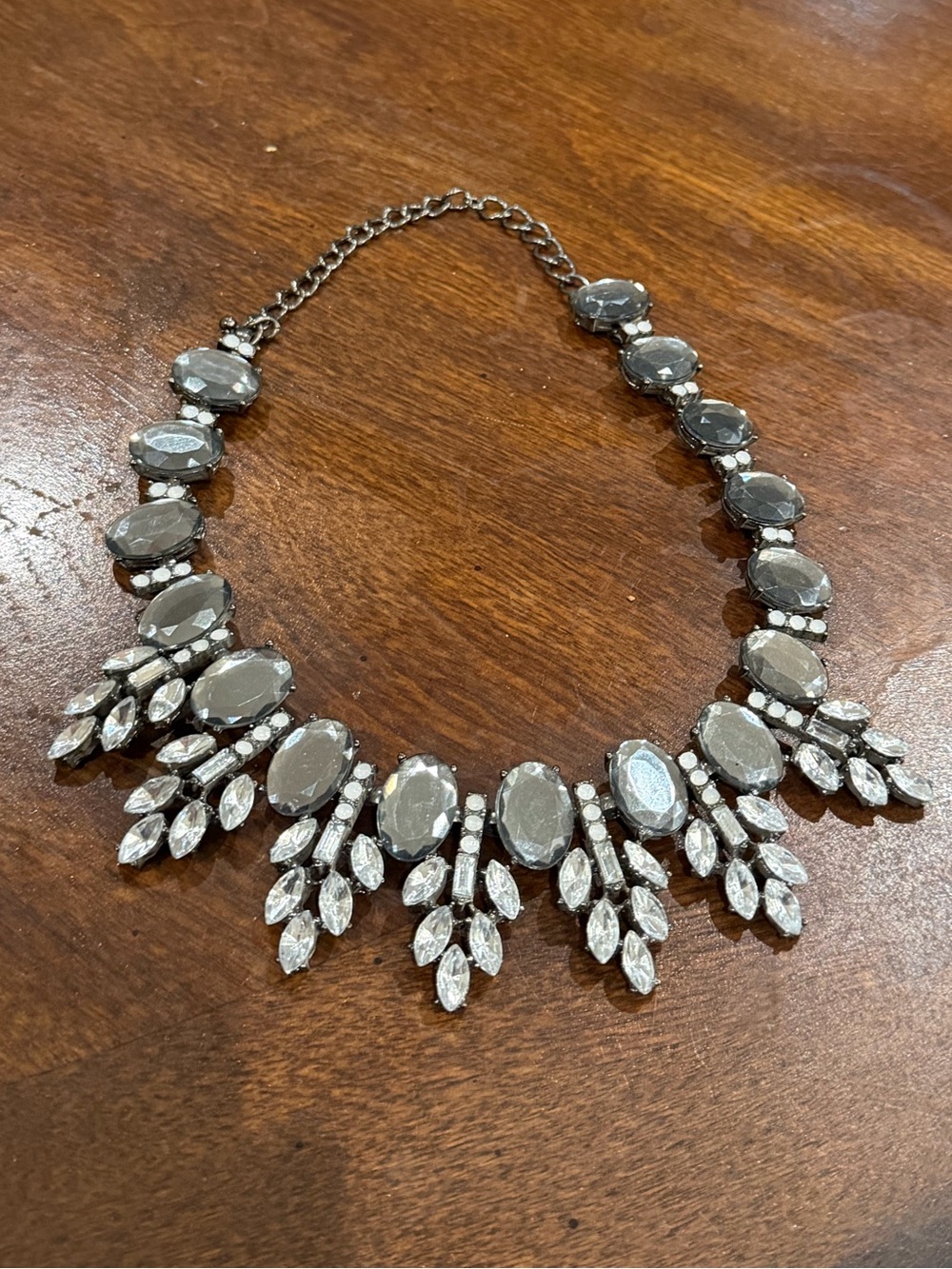 Duchess Crystal Diamond Rhinestone Bib Royal Statement Necklace 17”
